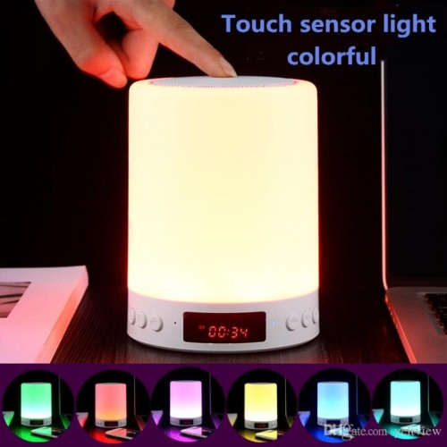 Night Light Wireless Stereo Touch Sound LED Lamp And Bluetooth Portable Speaker 